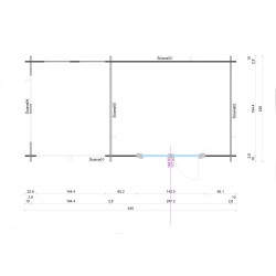 Domek narzędziowy - WOJTEK A 420x220 9,7 m2 (6 m2+wiata)