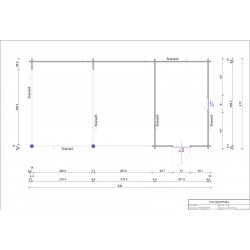 Garaż drewniany - RADOSŁAW 415x836 34,7 m2 (10,8 m2 + wiata)