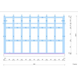 Drewniana konstrukcja pod szklarnie / szklarnia 400x219 cm