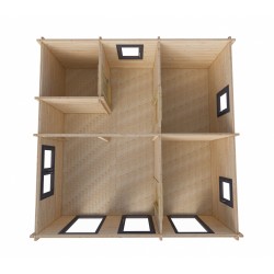 Dom drewniany – RODOS 600x600 55,3 m2 (33,6 + antresola)