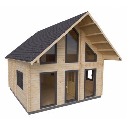 Dom drewniany – RODOS 600x600 55,3 m2 (33,6 + antresola)