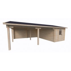 Garaż drewniany - PRZEMYSŁAW 836x595 50 m2 (15,5 m2+wiata)