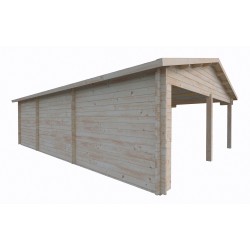 Garaż drewniany - PRZEMYSŁAW 836x595 50 m2 (15,5 m2+wiata)